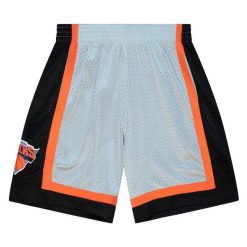 Krótka koszulka NBA New York Knicks 75th NBA. Czarne szorty męskie Mitchell & Ness, bez wzorów, bez kołnierzyka. W wyprzedaży za 270.50 zł.