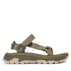 Sandały Teva. Zielone obuwie trekkingowe damskie Teva, bez wzorów, bez obcasa. Za 379.99 zł.