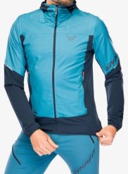 Kurtka polarowa męska Dynafit Traverse Alpha Hooded JKT. Niebieskie kurtki męskie Dynafit, m, bez wzorów, z materiału, bez kaptura. Za 837.95 zł.