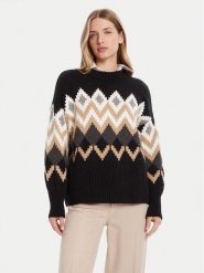 Barbour Sweter Cecelia LKN1676MI11 Czarny Relaxed Fit. Czarne swetry klasyczne damskie Barbour, z bawełny, bez kołnierzyka. Za 429.99 zł.