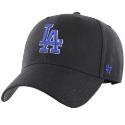Czapka z daszkiem męska Los Angeles Dodgers Cap. Czarne czapki męskie 47 Brand, bez wzorów, z wełny. W wyprzedaży za 79.00 zł.