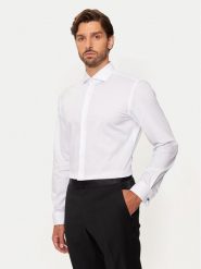 Boss Koszula H-Hank 50519935 Biały Slim Fit. Białe koszule męskie Boss, m, bez wzorów, z bawełny, bez kołnierzyka, bez ramiączek. Za 499.99 zł.