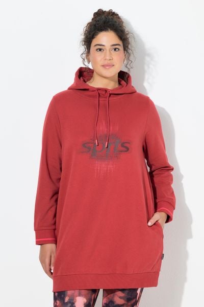 Damskie Długa bluza z kapturem oversize kaptur długi rękaw. Czerwone bluzy z kapturem damskie Ulla Popken, plus size, z bawełny. Za 239.99 zł.