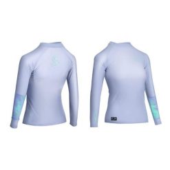 Koszulka do sportów wodnych z ochroną UV damska Aztron Rashguard Maze. Niebieskie t-shirty damskie Aztron, xl, bez wzorów, z nylonu, bez kołnierzyka. Za 199.00 zł.
