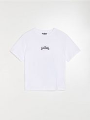 Koszulka z nadrukiem Muppets - biały. Białe t-shirty damskie Sinsay, l, bez wzorów, bez kołnierzyka. Za 29.99 zł.