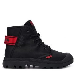 Trapery Palladium. Czarne trapery damskie Palladium, bez obcasa. Za 389.99 zł.