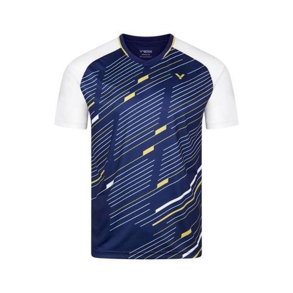Koszulka sportowa unisex VICTOR T-43100 B. Niebieskie bluzki sportowe damskie VICTOR, s, bez kołnierzyka, bez ramiączek. Za 129.99 zł.