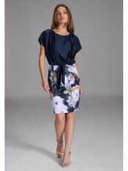 SWING Sukienka w kolorze granatowym rozmiar: 46. Niebieskie sukienki damskie Swing, bez wzorów, bez kołnierzyka, bez ramiączek, mini. Za 184.89 zł.