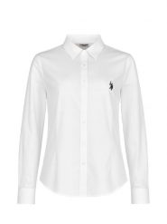 U.S. Polo Assn. Koszula - Slim fit - w kolorze białym rozmiar: L. Białe koszule damskie U.S. Polo Assn., l, bez wzorów, z bawełny, bez kołnierzyka, bez ramiączek. Za 170.87 zł.