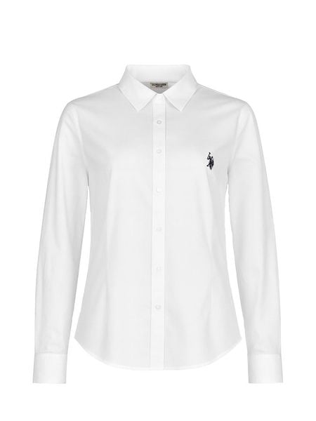 U.S. Polo Assn. Koszula - Slim fit - w kolorze białym rozmiar: L. Białe koszule damskie U.S. Polo Assn., l, bez wzorów, z bawełny, bez kołnierzyka, bez ramiączek. Za 170.87 zł.