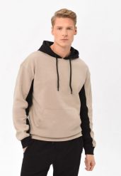 Bluza kangurka z kapturem B-BLOCK. Brązowe bluzy z kapturem męskie Volcano, m, z bawełny. Za 159.99 zł.