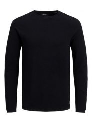 Jack & Jones Sweter "Hill" w kolorze czarnym rozmiar: M. Czarne swetry męskie Jack & Jones, m, bez wzorów, z bawełny, bez kołnierzyka. Za 92.21 zł.