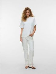 Vero Moda Koszulka w kolorze białym rozmiar: XL. Białe bluzki damskie Vero Moda, xl, bez wzorów, z bawełny, bez kołnierzyka. Za 67.09 zł.