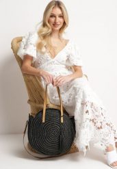 Czarna Okrągła Torebka Typu Shopper z Plecionki z Dodatkowym Paskiem Enirta. Czarne shopper bag damskie Born2be, bez wzorów, bez dodatków. Za 99.99 zł.