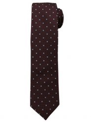 Bordowy Elegancki Krawat w Niebieskie Kropki -Angelo di Monti- 6 cm, Męski, w Groszki. Czerwone krawaty i muchy męskie Angelo di Monti, bez wzorów, eleganckie. Za 45.00 zł.