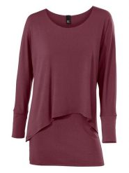 Heine Koszulka w kolorze bordowym rozmiar: 42. Czerwone bluzki damskie Heine, bez wzorów, bez kołnierzyka. Za 126.99 zł.
