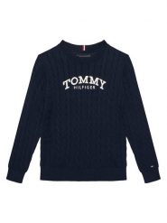 Tommy Hilfiger Sweter Graphic KB0KB10347 D Granatowy Regular Fit. Niebieskie swetry chłopięce Tommy Hilfiger, bez wzorów, z bawełny, bez kołnierzyka. Za 237.99 zł.