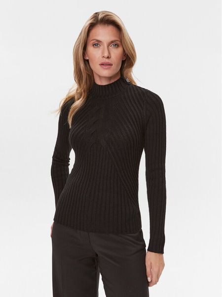 Liu Jo Sweter MF3223 MA95M Czarny Regular Fit. Czarne swetry klasyczne damskie Liu Jo, m, z syntetyku, bez kołnierzyka. Za 359.99 zł.