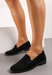 Czarne Mokasyny Loafersy z Imitacji Zamszu Valtoria. Czarne mokasyny damskie Born2be. Za 69.99 zł.