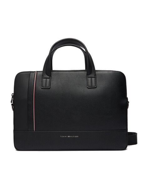 Tommy Hilfiger Torba na laptopa Th Central Slim Computer Bag AM0AM13631 Czarny. Czarne torby na laptopa damskie Tommy Hilfiger, bez wzorów, ze skóry. Za 559.99 zł.