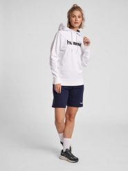 Bluza sportowa z kapturem damska Hummel Go Cotton Logo Hoodie Woman. Białe bluzy sportowe damskie HUMMEL, s, bez wzorów, z bawełny, bez ramiączek, z kapturem. Za 218.20 zł.