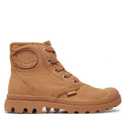 Trapery Palladium. Brązowe trapery damskie Palladium, bez obcasa. Za 299.99 zł.