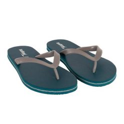 Klapki Softee Coconut dwukolorowe Blue Petróleo/Szary. Niebieskie klapki damskie Softee, bez wzorów, z gumy, bez obcasa, na płaskiej podeszwie. Za 132.99 zł.