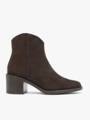 Ciemnobrązowe botki kowbojki. Brązowe botki damskie Brawo sp. z o.o., ze skóry, eleganckie, bez obcasa, na obcasie, bez zapięcia. Za 449.99 zł.