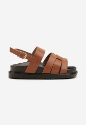 Brązowe Sandały z Geometryczną Cholewką Mavingia. Brązowe sukienki niemowlęce Born2be, bez wzorów, bez ramiączek. Za 54.99 zł.