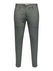 ONLY & SONS Spodnie chino "Mark" - Slim fit - w kolorze szarym rozmiar: W33/L32. Szare spodnie materiałowe męskie Only & Sons, bez wzorów. Za 114.44 zł.