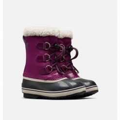 Śniegowce juniorskie Sorel Yoot Pac Nylon Wp. Czarne buty zimowe męskie Sorel, na zimę, z nylonu, bez zapięcia. Za 279.99 zł.