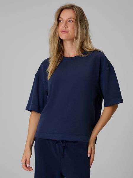 4F T-shirt loose z modalem damski - granatowy XL. Niebieskie t-shirty damskie 4f, m, bez wzorów, z dzianiny, bez kołnierzyka. Za 89.99 zł.