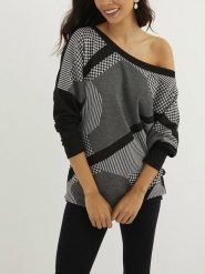 Milan Kiss Koszulka w kolorze czarno-szarym rozmiar: S. Czarne bluzki damskie Milan Kiss, s, bez wzorów, bez kołnierzyka, bez ramiączek. Za 139.87 zł.