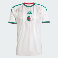 Koszulka domowa Algeria 26. Białe t-shirty sportowe męskie Adidas, bez ramiączek, do piłki nożnej, climacool (adidas). Za 439.00 zł.