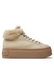 Calvin Klein Jeans Botki Bold Platf Low Laceup Mg YW0YW01590 Beżowy. Brązowe botki damskie Calvin Klein Jeans, z jeansu, bez obcasa, na płaskiej podeszwie, bez zapięcia. Za 559.99 zł.