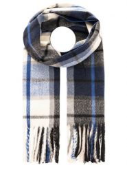 Zwillingsherz Szal w kolorze czarno-beżowo-niebieskim - 200 x 33 cm rozmiar: onesize. Brązowe szaliki i kominy damskie Zwillingsherz, bez wzorów, z materiału. Za 69.99 zł.