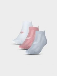 4F Skarpetki treningowe przed kostkę (3-pack) damskie - białe 35-38. Białe skarpetki damskie 4f, bez wzorów, z elastanu. Za 44.99 zł.