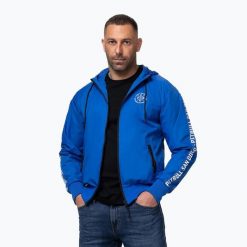 Kurtka męska Pitbull Athletic Tape Nylon Hooded. Niebieskie kurtki męskie PITBULL, l, bez wzorów, z materiału, bez kaptura. Za 219.99 zł.