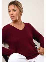 Just Cashmere Kaszmirowy sweter "Joan" w kolorze bordowym rozmiar: XXL. Czerwone swetry klasyczne damskie Just Cashmere, xxl, z kaszmiru, bez kołnierzyka. Za 326.99 zł.