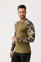 Koszulka termoaktywna fitness z długim rękawem męska Rough Radical Furious army. Zielone bielizna termoaktywna męska ROUGH RADICAL, m, bez wzorów, z dzianiny. Za 109.90 zł.