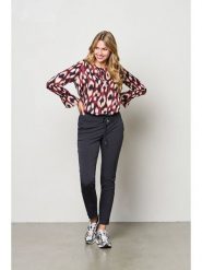 &Co Woman Bluzka "Melina" w kolorze bordowo-czarno-kremowym rozmiar: L. Czarne bluzki damskie &Co Woman, l, bez wzorów, z wiskozy, bez kołnierzyka, bez ramiączek. Za 239.99 zł.