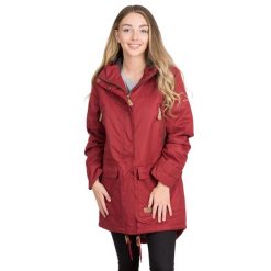 Parka Damska Wodoodporne Clea. Czerwone parki damskie Trespass, l, bez wzorów, z materiału. Za 223.99 zł.