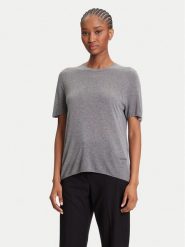 Calvin Klein Sweter LV044A307G Szary Regular Fit. Szare swetry klasyczne damskie CALVIN KLEIN, l, z wiskozy, bez kołnierzyka. Za 239.99 zł.