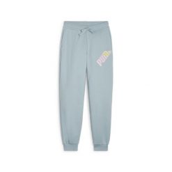 Puma Spodnie Power Colorblock 67936422. Niebieskie spodnie sportowe damskie Puma, m, z bawełny, na fitness i siłownię. Za 121.99 zł.