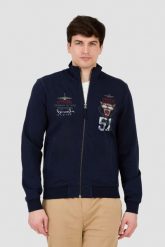AERONAUTICA MILITARE Granatowy bluza Embroidered 51st. Niebieskie bluzy bez kaptura męskie AERONAUTICA MILITARE, m. W wyprzedaży za 589.99 zł.
