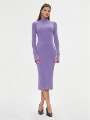 Patrizia Pepe Sukienka dzianinowa 2A2612/K002-M477 Fioletowy Slim Fit. Fioletowe sukienki damskie Patrizia Pepe, m, bez wzorów, z dzianiny, bez kołnierzyka, bez ramiączek. Za 609.99 zł.