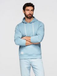 Bluza męska bawełniana dresowa BASIC kangurka z kapturem OM-SSBN-0270 - - Rozmiar: XXL. Brązowe bluzy z kapturem męskie Ombre Clothing, m, z bawełny. Za 169.99 zł.