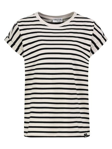 Sublevel Koszulka w kolorze kremowym rozmiar: S. Brązowe bluzki damskie Sublevel, s, bez wzorów, z bawełny, bez kołnierzyka, bez ramiączek. Za 72.95 zł.