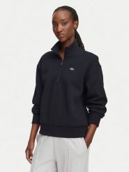 Lacoste Bluza SF5271 Granatowy Regular Fit. Niebieskie bluzy bez kaptura damskie Lacoste, z bawełny. Za 729.99 zł.