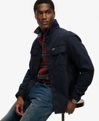 Superdry Two Pocket Overshirt – koszula‑kurtka 100% bawełna, relaxed fit. Niebieskie koszule damskie Superdry., xl, z aplikacjami, z bawełny, bez kołnierzyka, bez ramiączek. Za 352.05 zł.